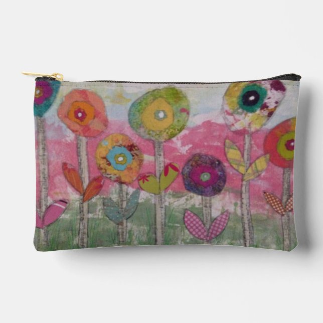 Pochette À Accessoires Fleurs de médias mixtes (Recto)