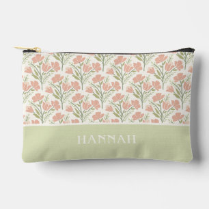 Pochette À Accessoires Fleurs de monogramme neutres sereines