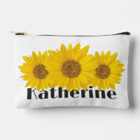Fleurs de soleil jaunes Nom personnalisé Blanc