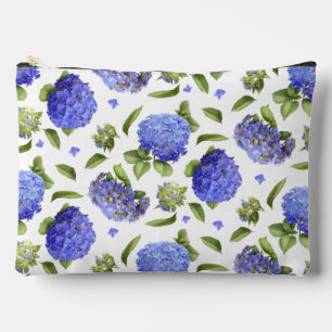 Pochette À Accessoires Fleurs d'Hortensia Bleu Art Botanique