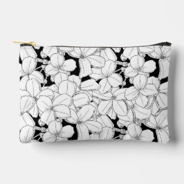 Pochette À Accessoires Fleurs noires et blanches