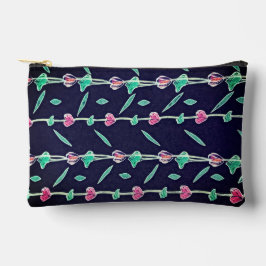 Pochette À Accessoires Fleurs rayées