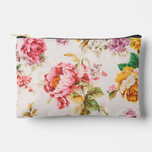 Pochette À Accessoires Fleurs roses et jaunes exquises. Shabby Chic