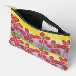 Pochette À Accessoires Fleurs rouges