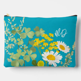 Pochette À Accessoires Fleurs Sauvages Modernes Monogramme Personnalisé