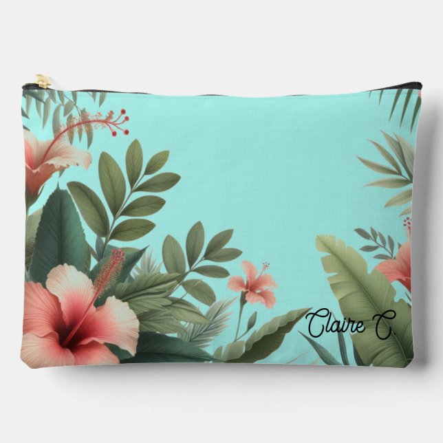 Pochette À Accessoires Fleurs tropicales Pouch Accessoire Inspiré Nature (Recto)