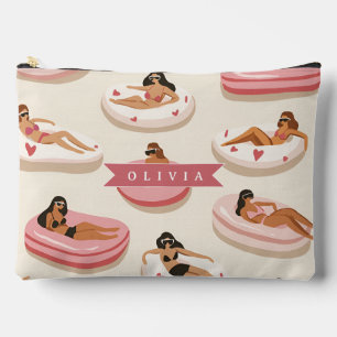 Pochette À Accessoires Flotteur de piscine rose mignon personnalisé esthé