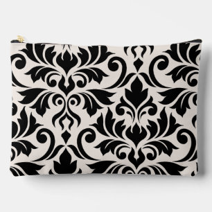 Pochette À Accessoires Flourissant Damask Art I 2Way Black + Crème