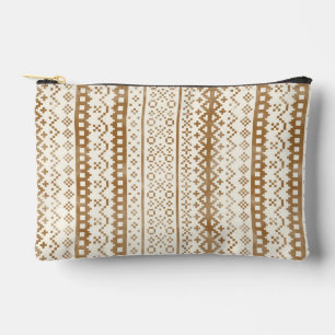 Pochette À Accessoires Foncé Fair Isle Knit Aquarelle Cabincore brun