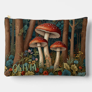 Pochette À Accessoires Forêt de champignons rétro