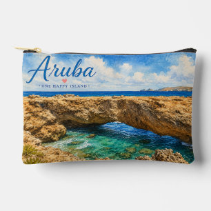 Pochette À Accessoires Formation rocheuse du pont naturel d'Aruba Caraïbe