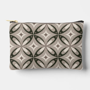 Pochette À Accessoires Formes circulaires rétro beige et marron