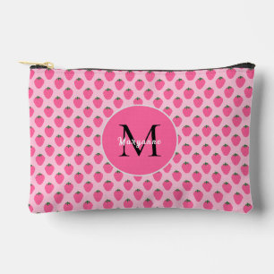 Pochette À Accessoires Fraises roses, mignonnes filles customisées