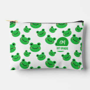 Pochette À Accessoires Frog Happy Face Motif Green Monogram School