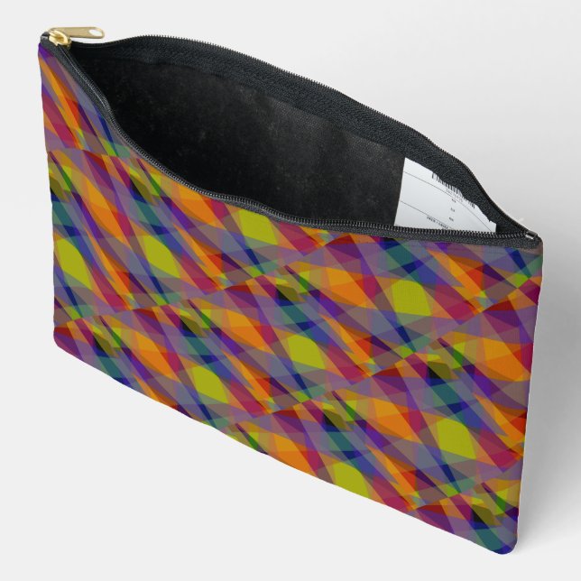 Pochette À Accessoires Géométrique foncée - Accessoires Pouch (Ouvrir)