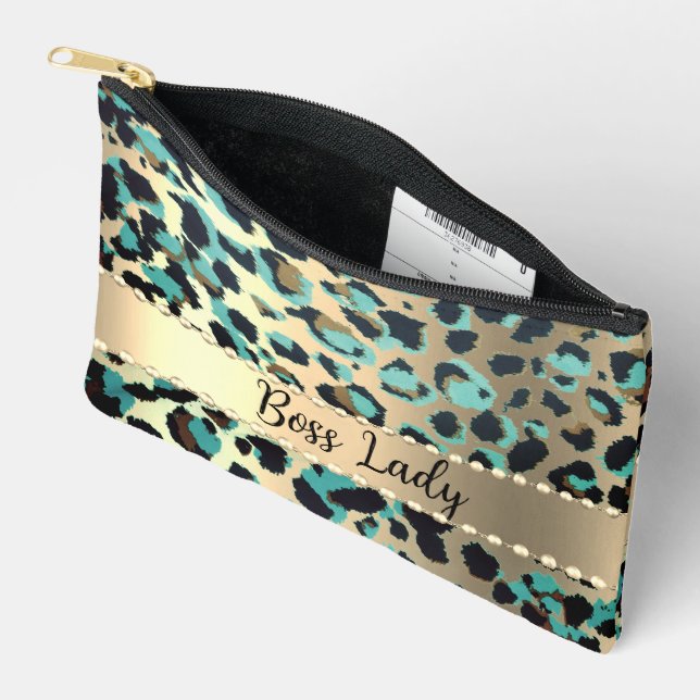 Pochette À Accessoires Glam Empreinte de léopard Boss Lady (Ouvrir)