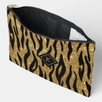 Glittery Gold, Motif Zèbre Noir Monogramme