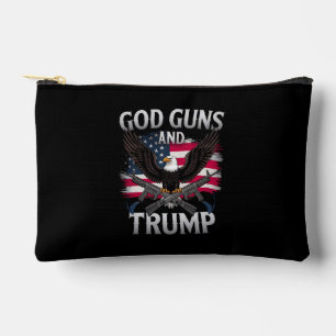 Pochette À Accessoires God Guns Et Trump Eagle Drapeau Américain Vintage