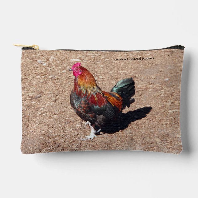 Pochette À Accessoires Golden Cockerel Rooster zipper bag (Recto)