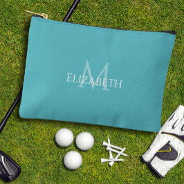 Pochette À Accessoires Golf Tee Golfer Teal Monogram Modern Accessory 