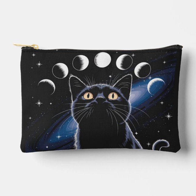 Pochette À Accessoires Goth Chat noir, Goth Cadeau, Heure de sorcière Cha (Recto)