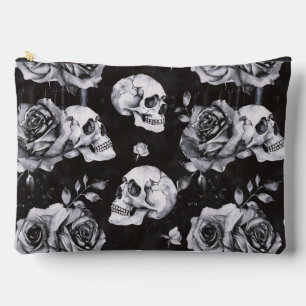 Pochette À Accessoires Gothique occulte crâne et Rose