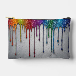 Pochette À Accessoires Gouttes de peinture arc-en-ciel vibrant