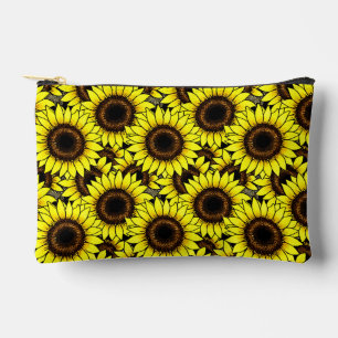 Pochette À Accessoires Grand Tournesol Jaune Doré