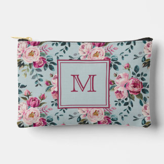Pochette À Accessoires Grandmillennial Fleur de Rose Poussiéreuse Monogra