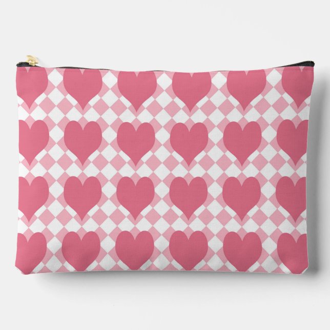 Pochette À Accessoires Grands cœurs roses (Recto)