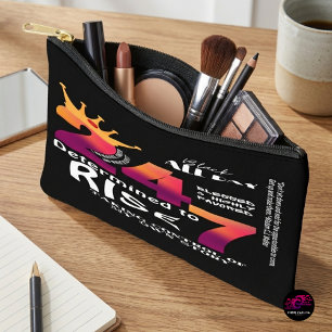 Pochette À Accessoires Graphique de slogan Black All Day 24/7 pour femmes