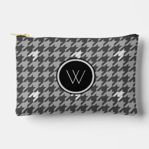 Pochette À Accessoires Gris à accent de carreaux argentés