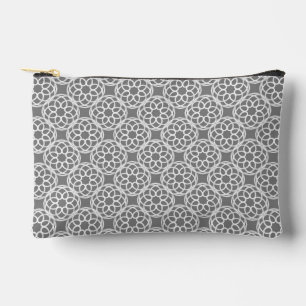 Pochette À Accessoires Gris Blanc Motif Géométrique Sans Couture Petit