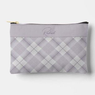 Pochette À Accessoires Gris et Lavande avec nom
