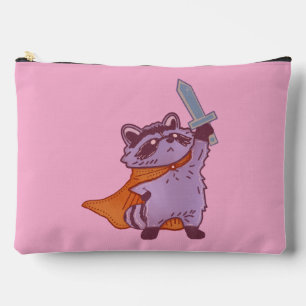 Pochette À Accessoires Guerrier Raton Laveur Fantastique Mignon avec Épée
