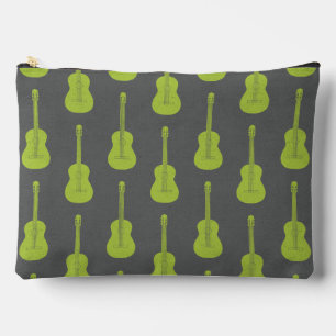Pochette À Accessoires Guitare acoustique grunge verte lime à pois
