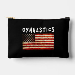 Pochette À Accessoires Gymnastique Grunge Américain Drapeau USA