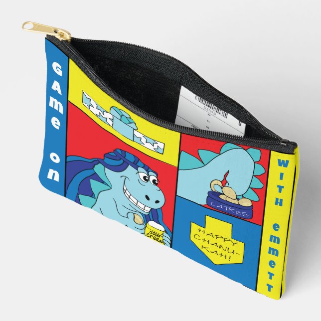 Pochette À Accessoires Hanoukka Dino Latker Manger Dreidel Game Accessoir (Ouvrir)