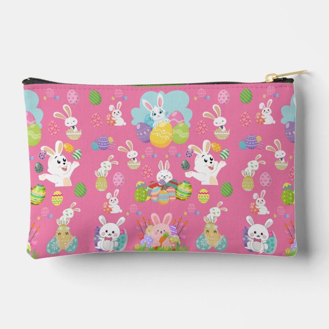 Pochette À Accessoires Happy Easter day- Pattern Funny Bunny And Eggs     (Verso)