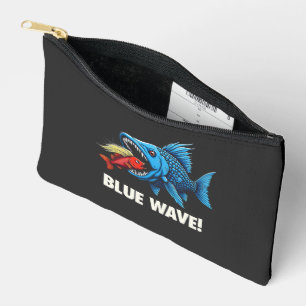 Pochette À Accessoires Harris Walz Élection Blue Waves Démocrate Fish