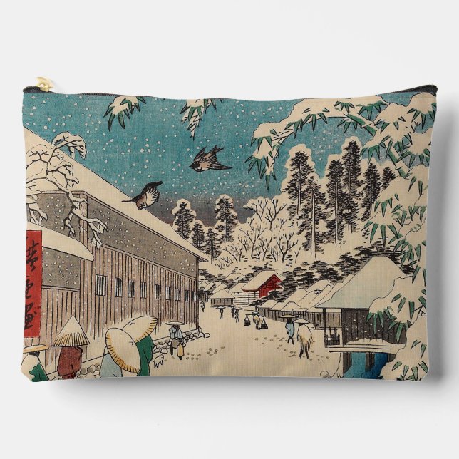 Pochette À Accessoires Hiroshige hiver paysage Japon pays (Recto)