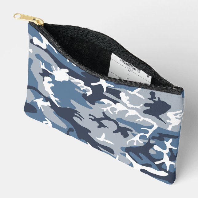 Pochette À Accessoires Hiver Camouflage bleu neige, Militaire, Armée (Ouvrir)