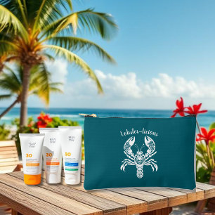 Pochette À Accessoires Homard-Pêcheur Coeur-Hawaï-Turquoise