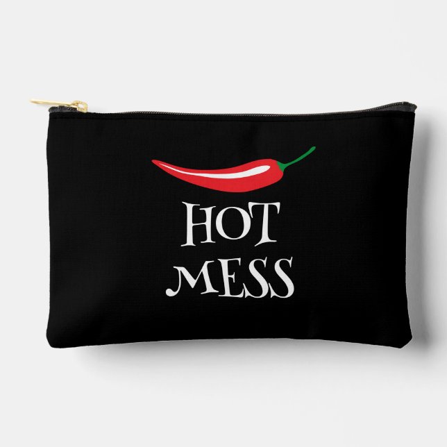 Pochette À Accessoires Hot Mess drôle épicé piment rouge épicé (Recto)