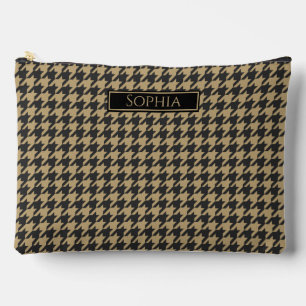 Pochette À Accessoires Houndstooth Pale Taupe-