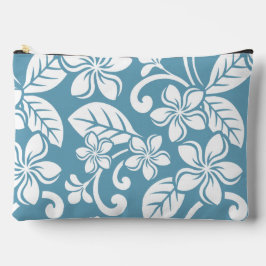 POCHETTE À ACCESSOIRES ÎLE PLUMERIA MOTIF EN SLATE BLEU