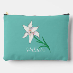 Pochette À Accessoires Illustration de la Lily blanche personnalisée
