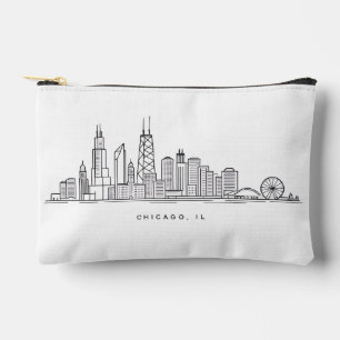 Pochette À Accessoires Illustration du paysage urbain de Chicago IL