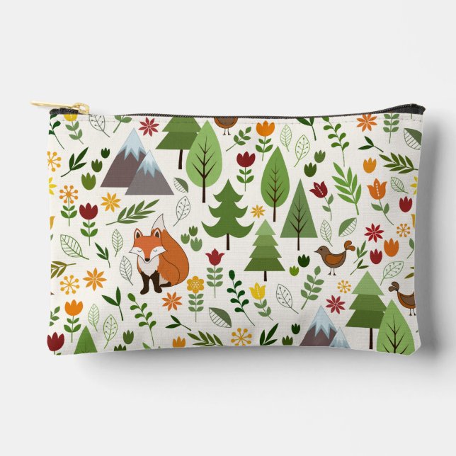 Pochette À Accessoires Illustrations de style scandinave sur Motif crème (Recto)