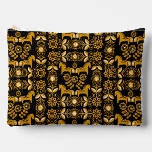 Pochette À Accessoires Impression de cheval suédois Dala moutarde